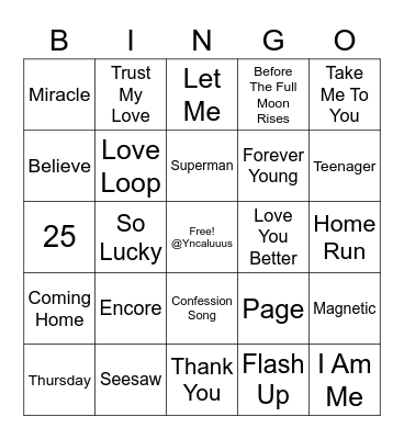 #SGANovZoomParty Bingo Card