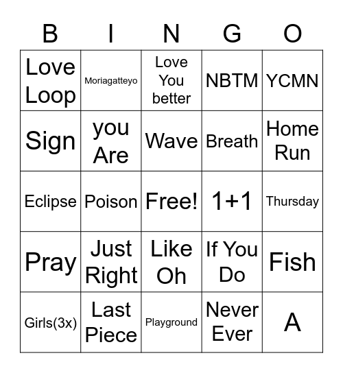 @sijaycart's Bingo Card