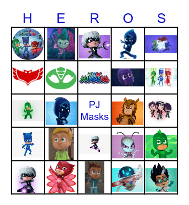 PJ Mask Birthday Bingo Card