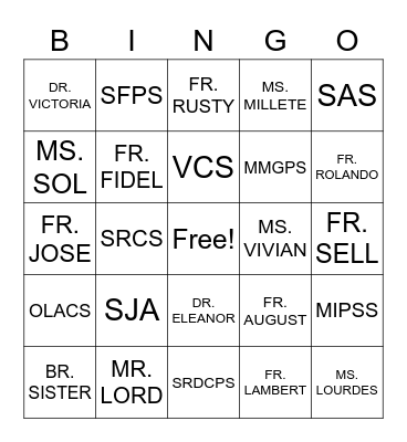 DOPPSA PRINCIPALS/DIRECTORS Bingo Card