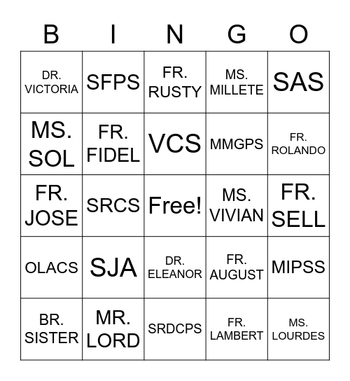 DOPPSA PRINCIPALS/DIRECTORS Bingo Card