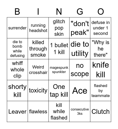 val bingo Card