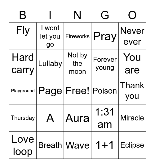 @ahga_se0713 Bingo Card
