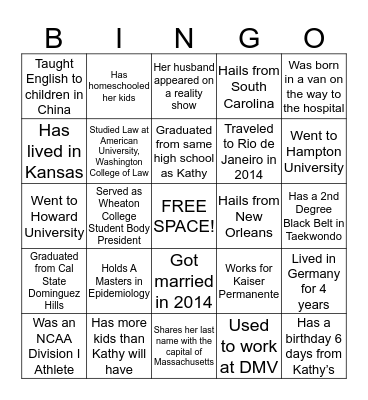 Baby Shower Bingo Card