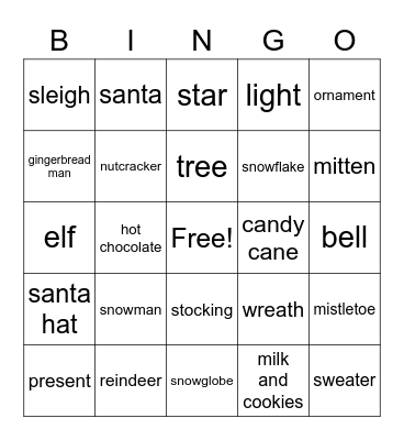 Christmas Bingo Card
