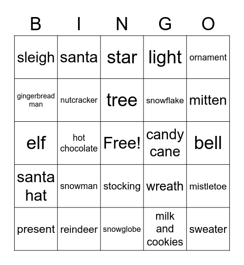 Christmas Bingo Card