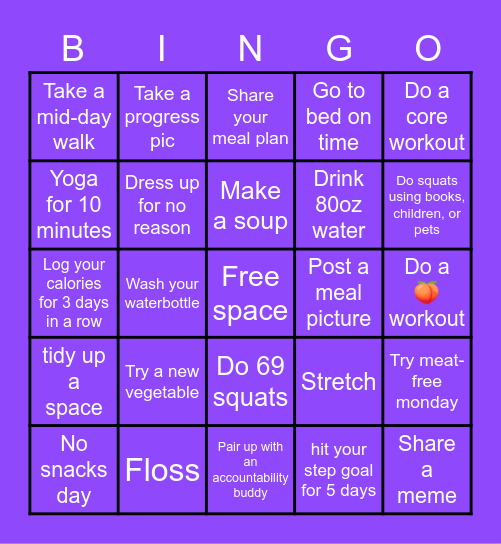 Veggie Bingo w1 Bingo Card