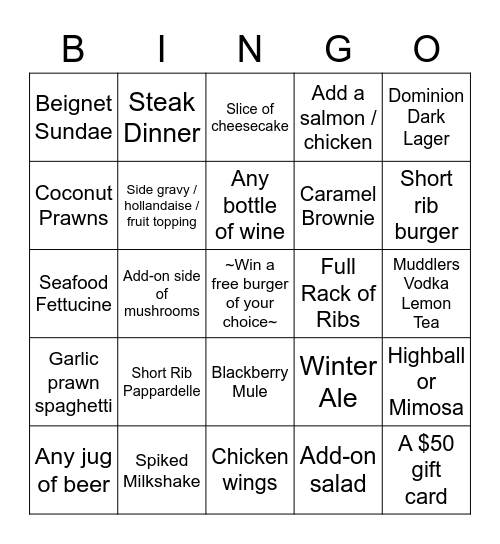 Ackroyd Winter Bingo Card