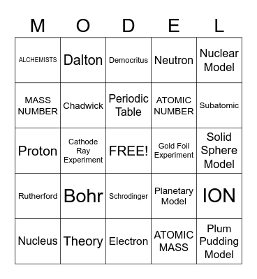 ATOMIC Bingo Card