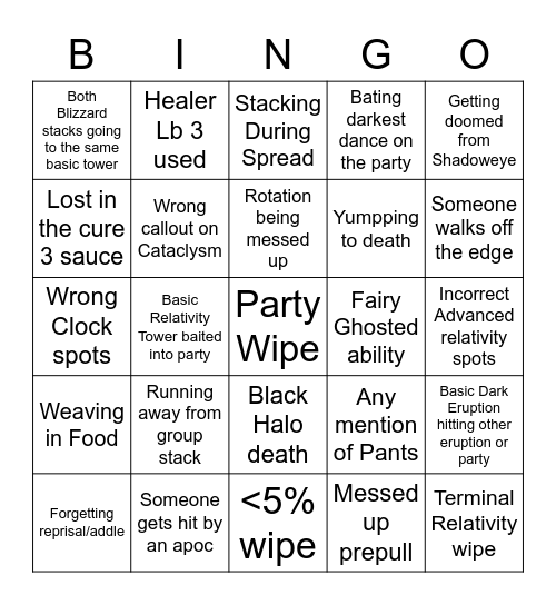 E12s phase 2 prog Bingo Card