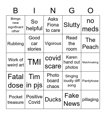 2021 covidsgiving Bingo Card