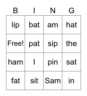 Nolan's Sight Words Bingo Card