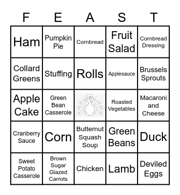 Thanksgiving Feast Bingo Card