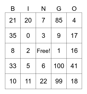 Green Road Bingo! Bingo Card
