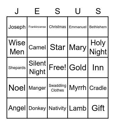 First Christmas Bingo Card