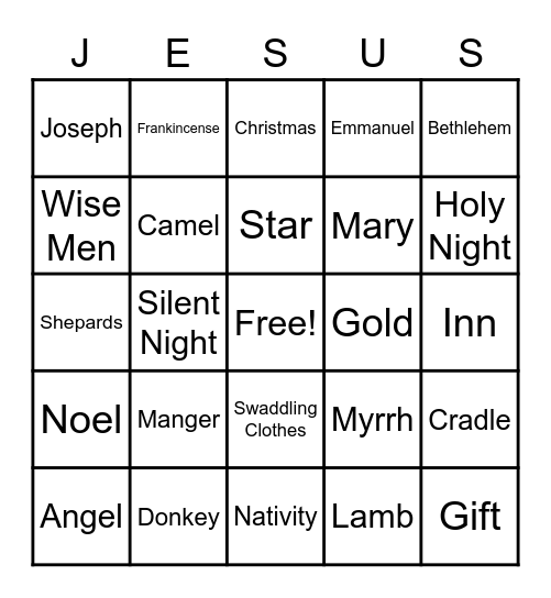 First Christmas Bingo Card