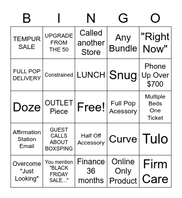 MFRM BINGO Card