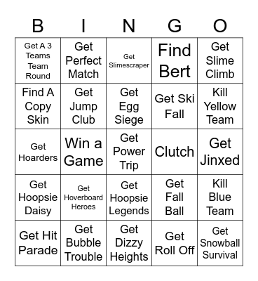 Fall Guys Bingo Card