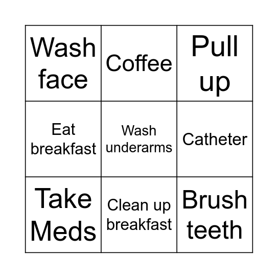 Monday Bingo Card