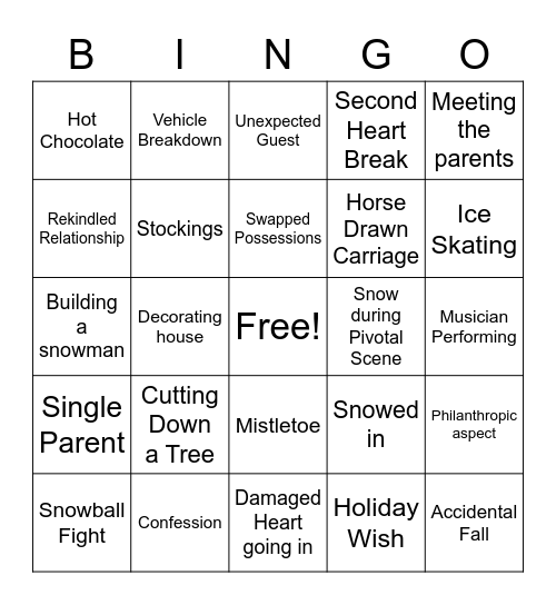 Hallmark Bingo Card