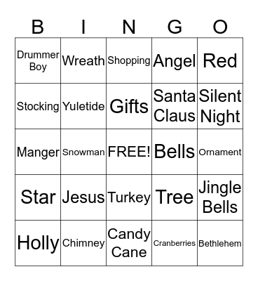 Christmas Bingo Card