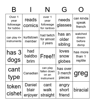 Zephlen’s Bingo Card