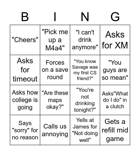 Chelsea Bingo Card