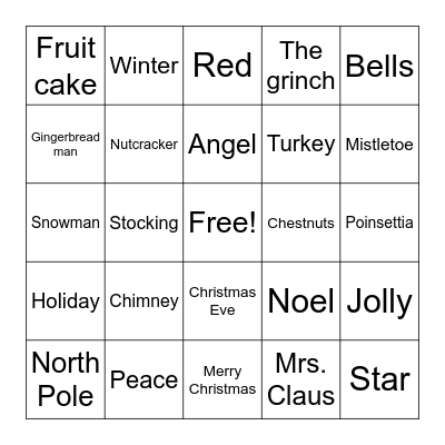 Christmas BINGO Card
