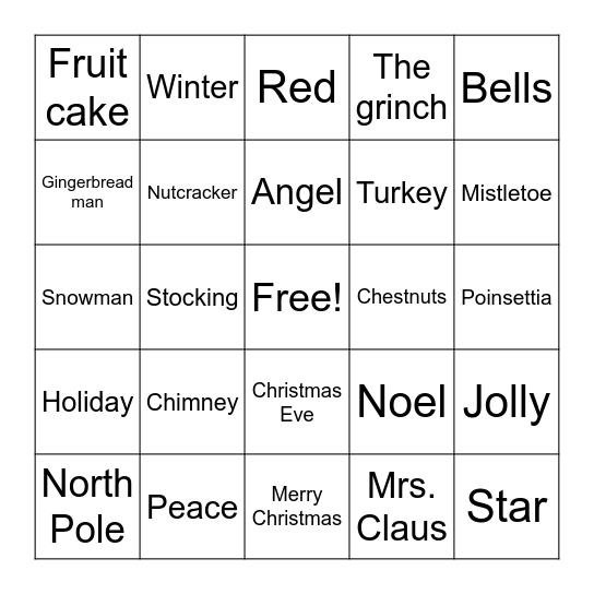 Christmas BINGO Card