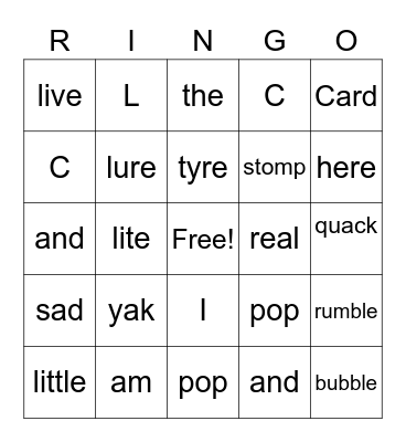 Untitled Ringo Bingo Card