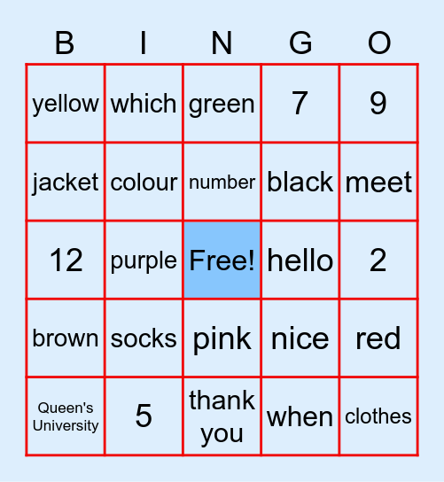 QASL Bingo! Bingo Card