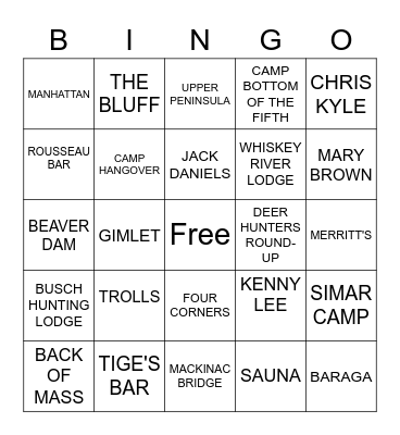 CAMP BINGO Card