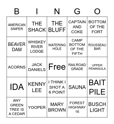 CAMP BINGO Card