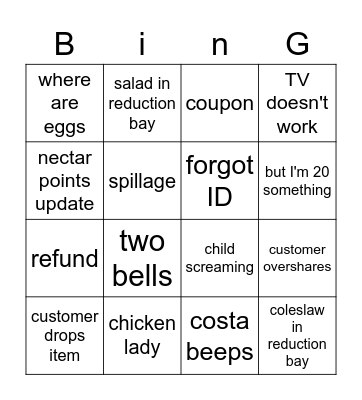 Charlton Hayes Bingo Card