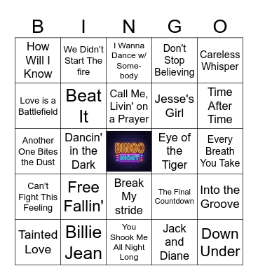 80s 80s 80s Bingo Card