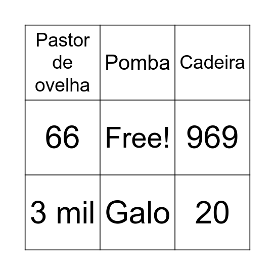 Bingo Bíblico Bingo Card