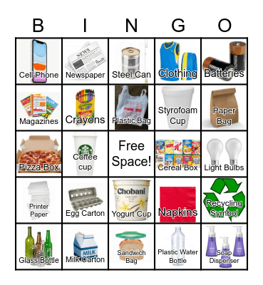 RECYCLING Bingo Card