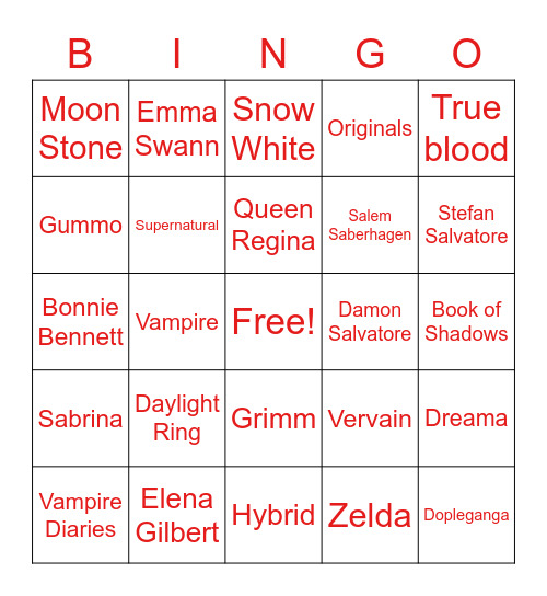 Lost Souls Bingo Card