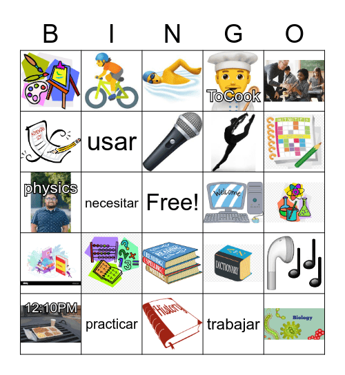 U2A:La escuela Bingo Card