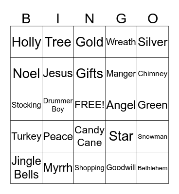 Christmas Bingo Card