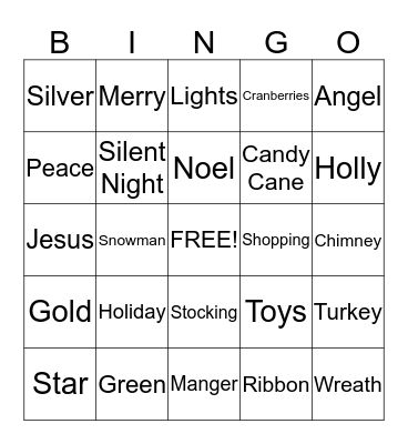 Christmas Bingo Card