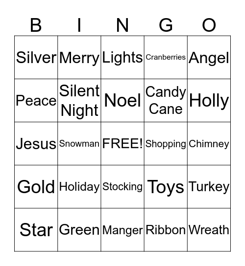 Christmas Bingo Card