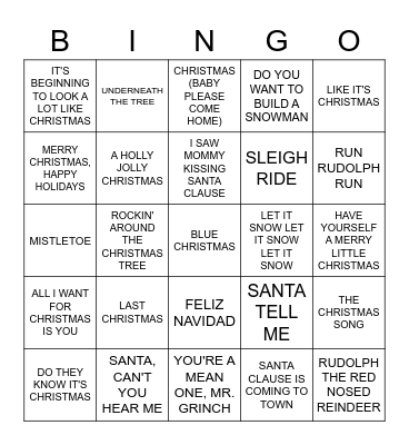 XMAS Bingo Card