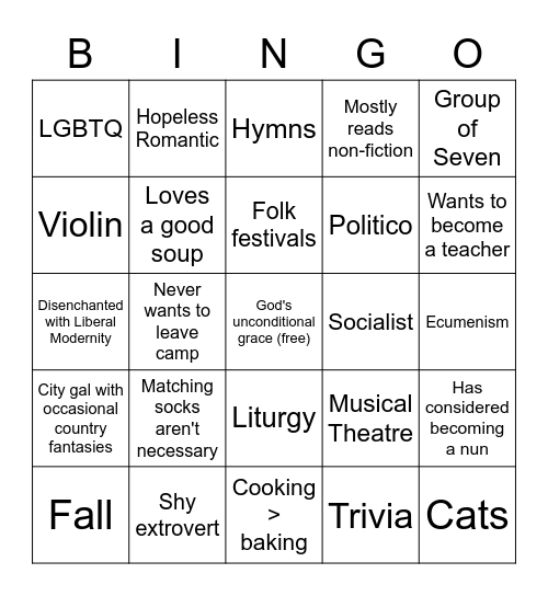 Are you actually Bingo Card