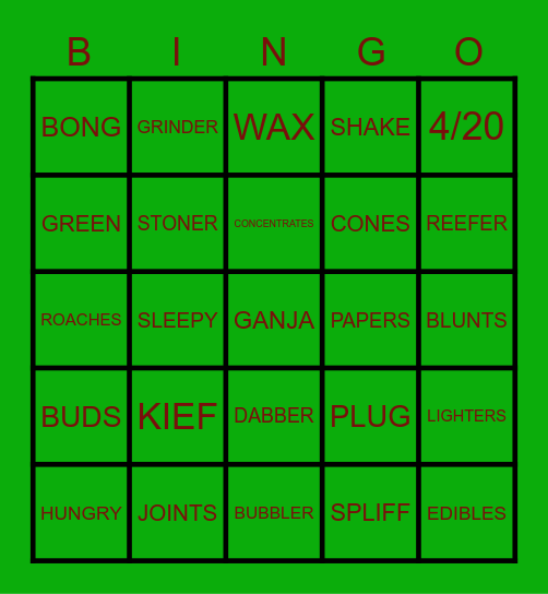 WEED & GEAR Bingo Card