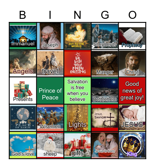 Good News Club Christmas BINGO Card