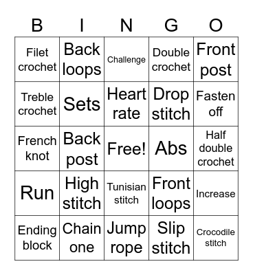 Hooker Bingo Card
