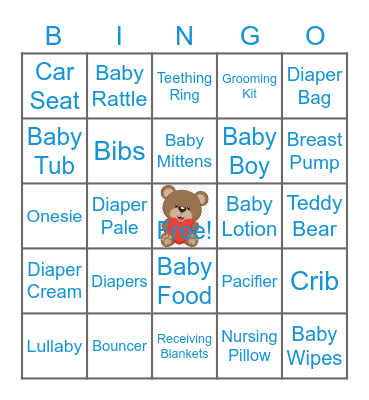 BABY SHOWER Bingo Card