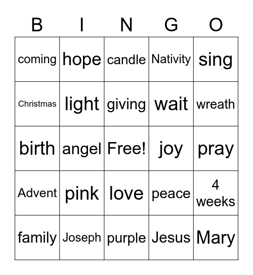 Advent Bingo Card