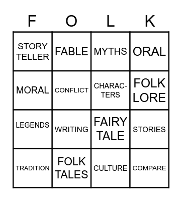 STORYTELLING Bingo Card